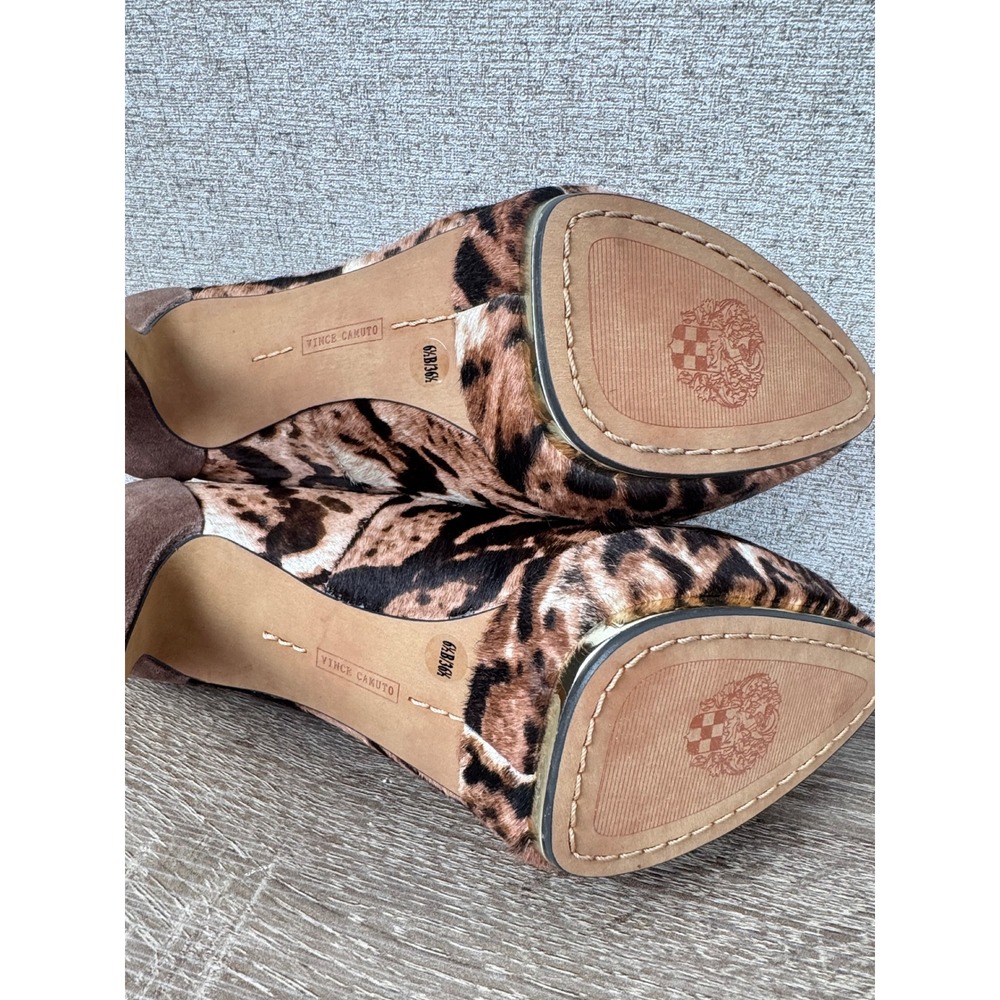 Vince Camuto Deba Leopard Calf Hair Platform Pumps Studded Heel 6.5 M - Picture 8 of 12